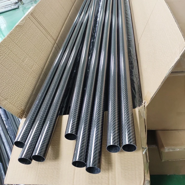 3K Glossy/Matte Carbon Fiber Round Tube 28x30x1000mm Roll Wrapped Carbon Fiber Tubing