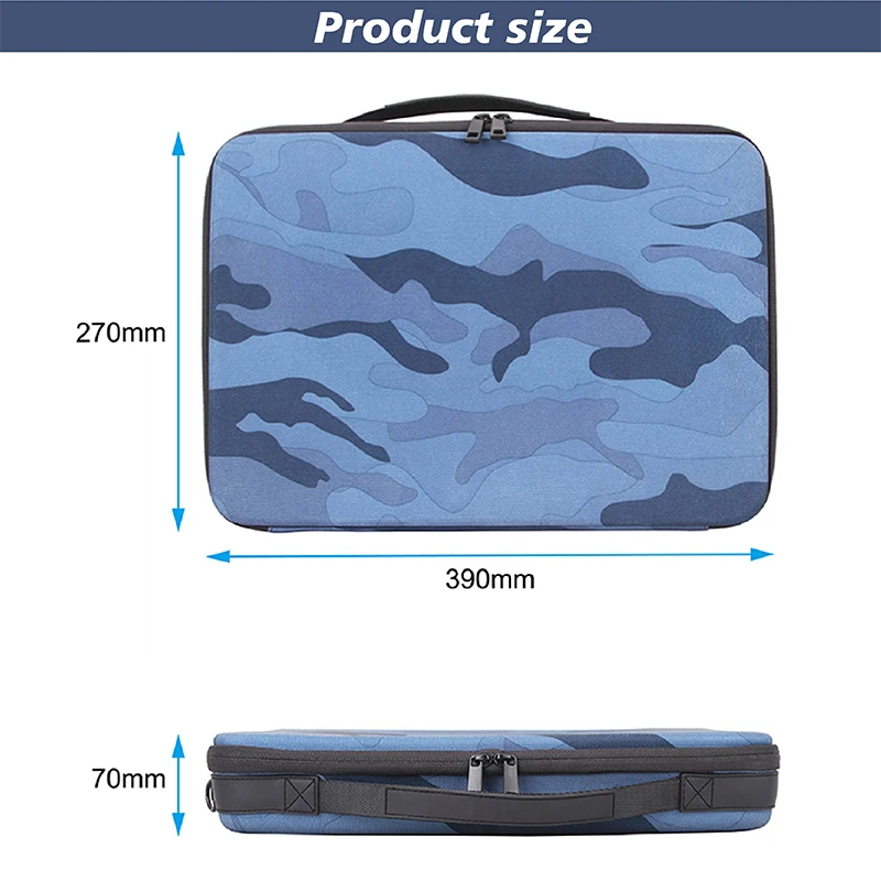 Custom New Protective Blue Camouflage Hand Zipper Eva Portable Computer Bag Hard Shell Leather Laptop Sleeve Carrying Case Cover
