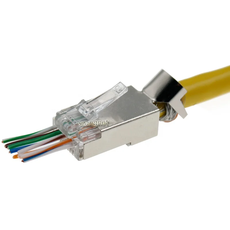 Ethernet Connector RJ45 Cat7 8P8C Pass Through Cat5e Cat6 Cat7 RJ45 Connector