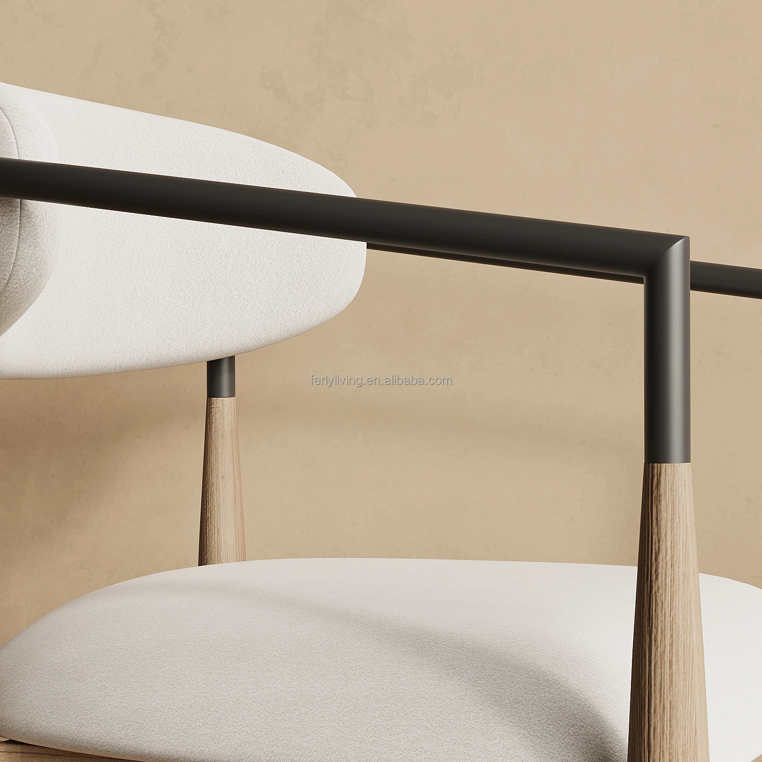 FERLY Custom Simplicity Dinning Table Set Dining Room Furniture Luxurious Oak Fabric Armrest Dining Room Chair