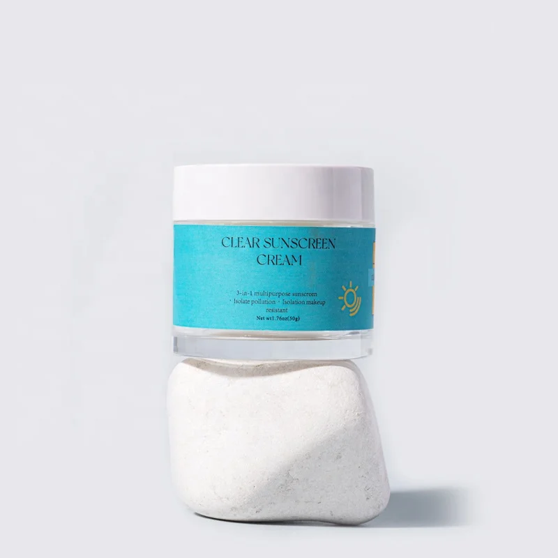 Clear SPF 50 Face Cream Sunscreen UVA/UVB Protection Sunblock Cream Whitening Spf Sunscreen Custom Logo 3 Years Unopened OEM/ODM