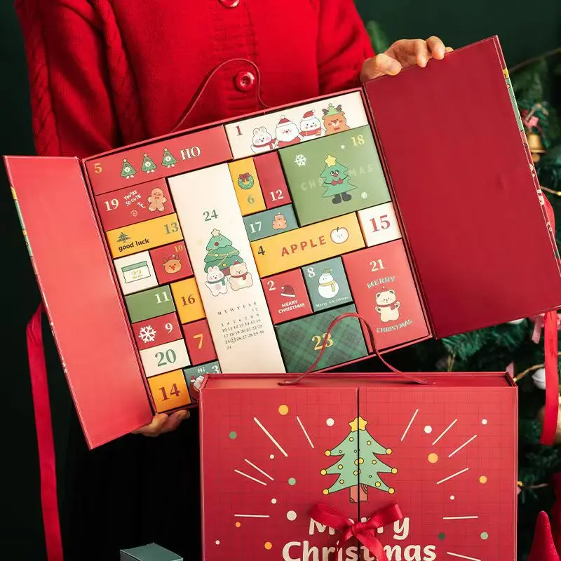 Inventory Paper Packaging Boxes Printing 24 Days Mystery Box Surprise Christmas Advent Calendar for Gift