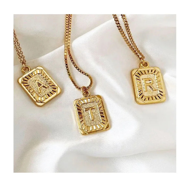 BMZ Trendy Large Letter Pendant 92.5% Pure Real Gold Ion Plating 26 Letters Big