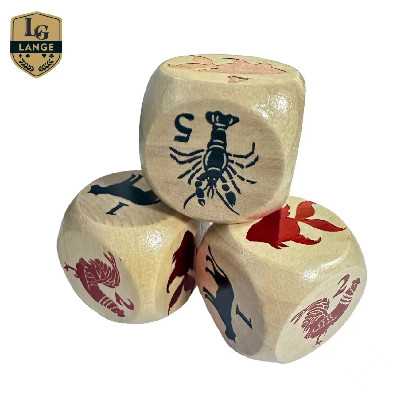 Casino Accessories Craps Dice Wooden Turtle Lobster Chicken Leopard Animal Pattern Dice