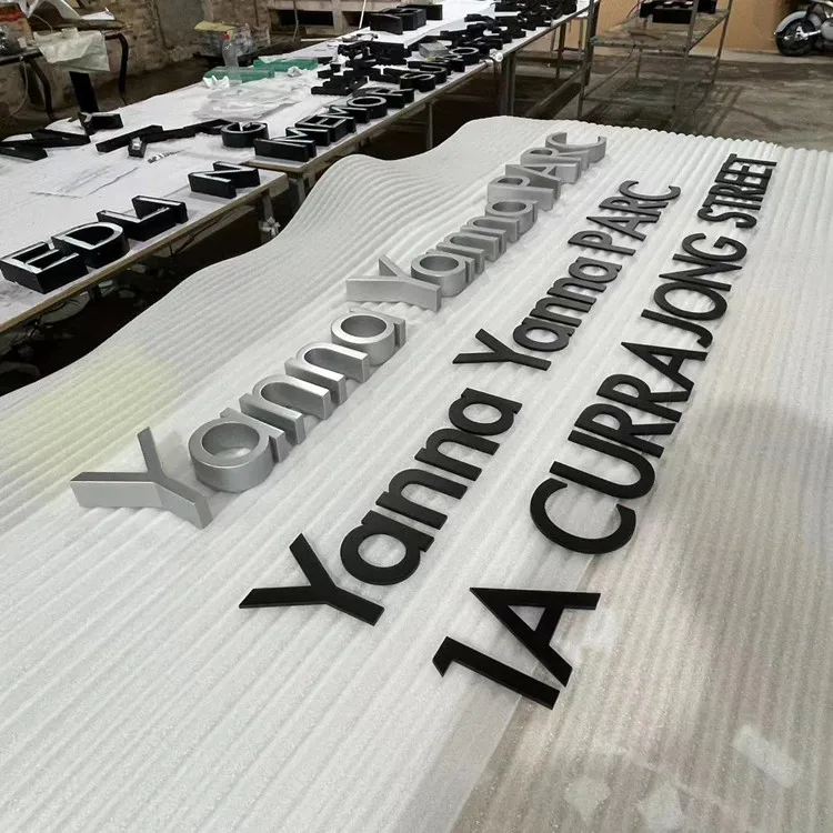 custom store front metal logo silver 3d aluminum cutting metal letter for signs