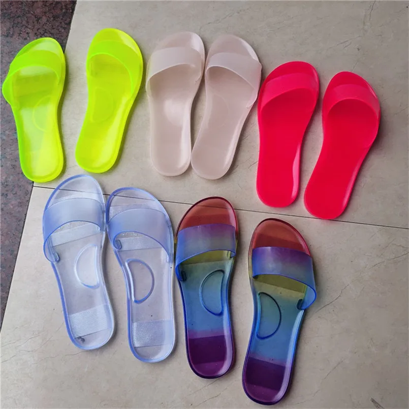 K1260 Summer Clear Heels Slippers Women Sandals Shoes High Pumps Woman Transparent Wedding Sexy Flat sandals