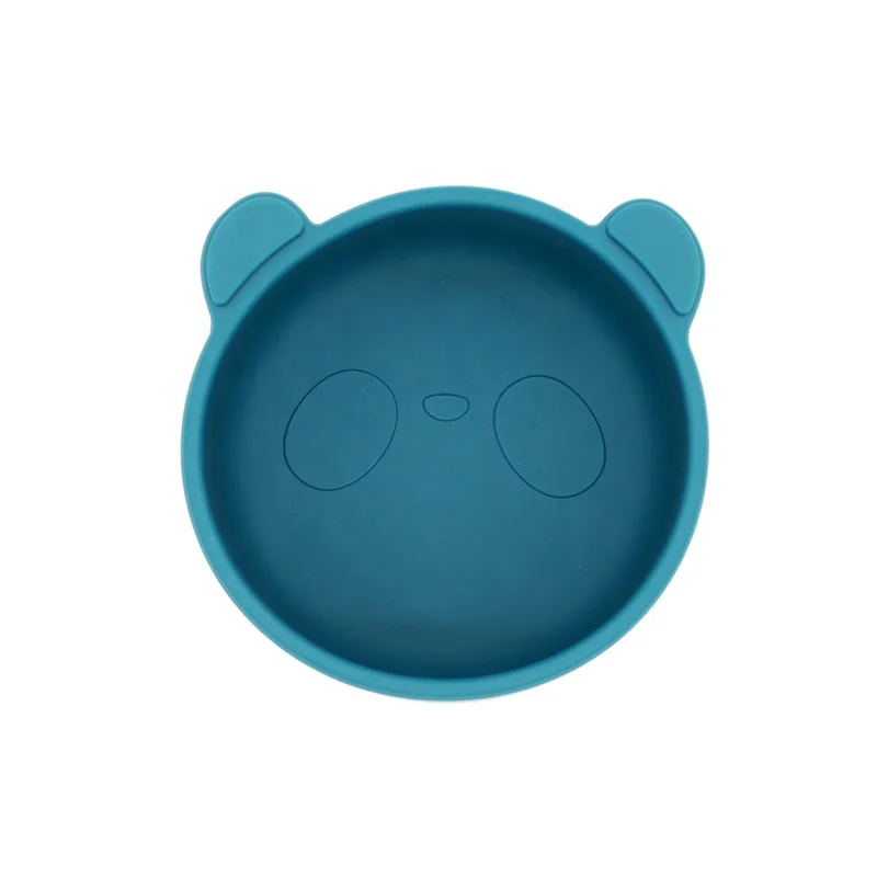 Silicone baby products OEM/ODM LOGO laser printing designer modeling personalized pattern gift panda baby silicone bowl