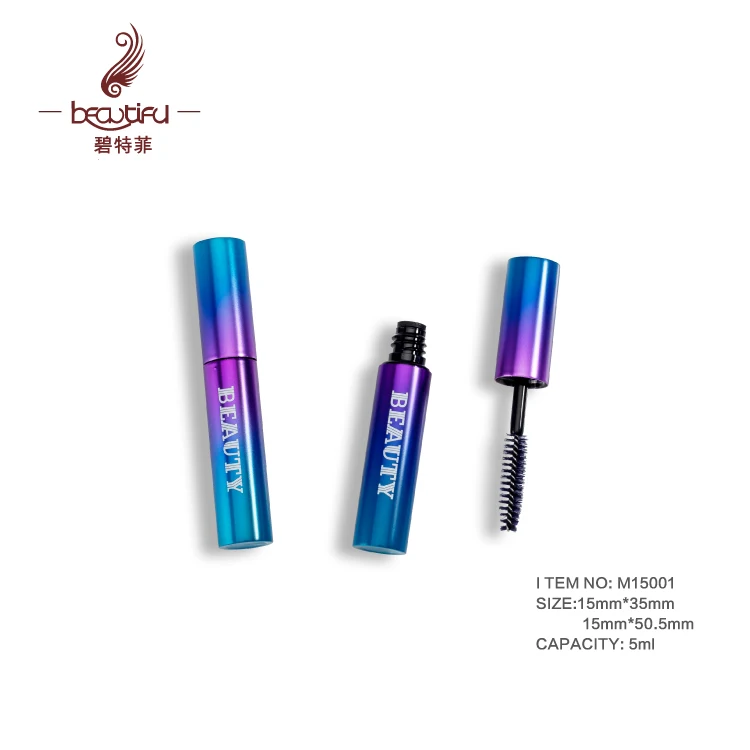 Special design 2 colors gradient mini version 5ml high-end metal/aluminum fattening mascara tube/bottle/container/stick