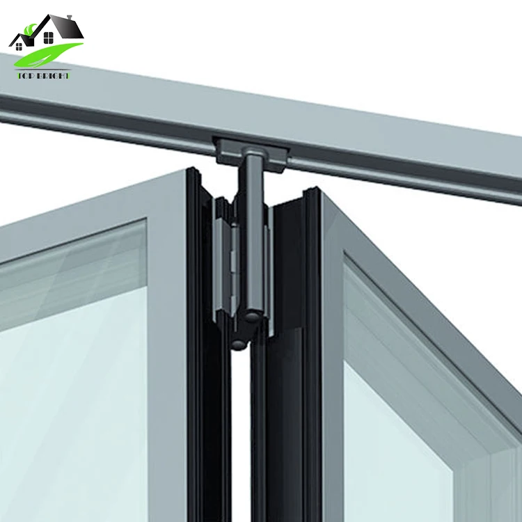
factory wholesale price modern security glass black aluminum folding door 