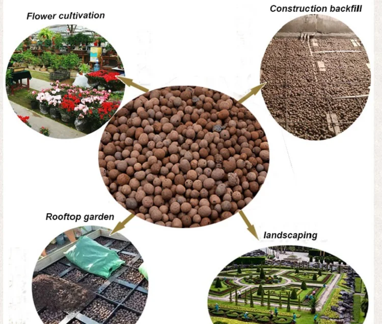 8-11 mm Expanded Light Clay Pebbles Growing Media Ceramsite