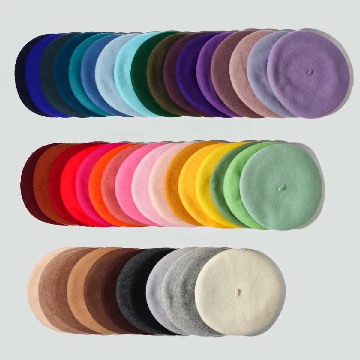 ODM Factory Wholesale Customized Boina Quality Cheap Price Solid Color Plain Barett Cap Autumn Warm Wool Beret Hat