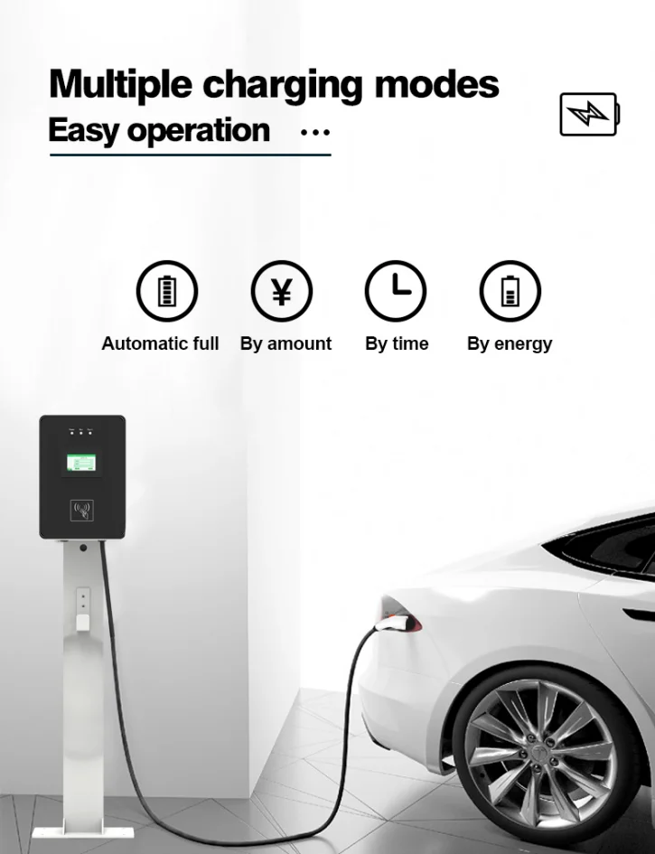 High Quality Charging Pile 32A 7kW Floor Standing Wall Mounted AC Ev Charger Station Easy to Install For Electric Vehicle