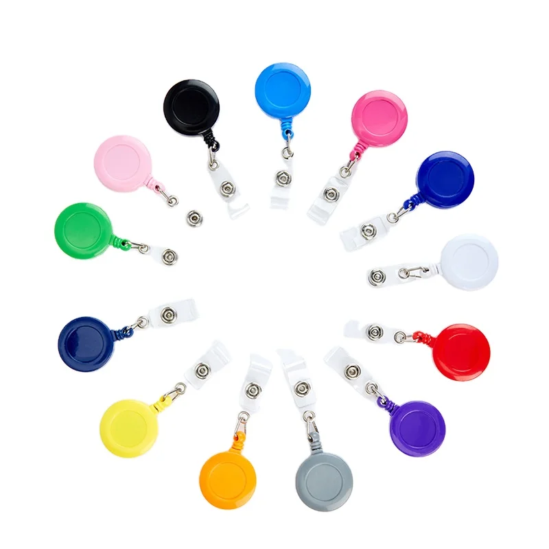 Wholesale custom Sublimation Name Doctor Nurse Plastic Lanyards Retractable Clip ID Badge Pull Reel Holders