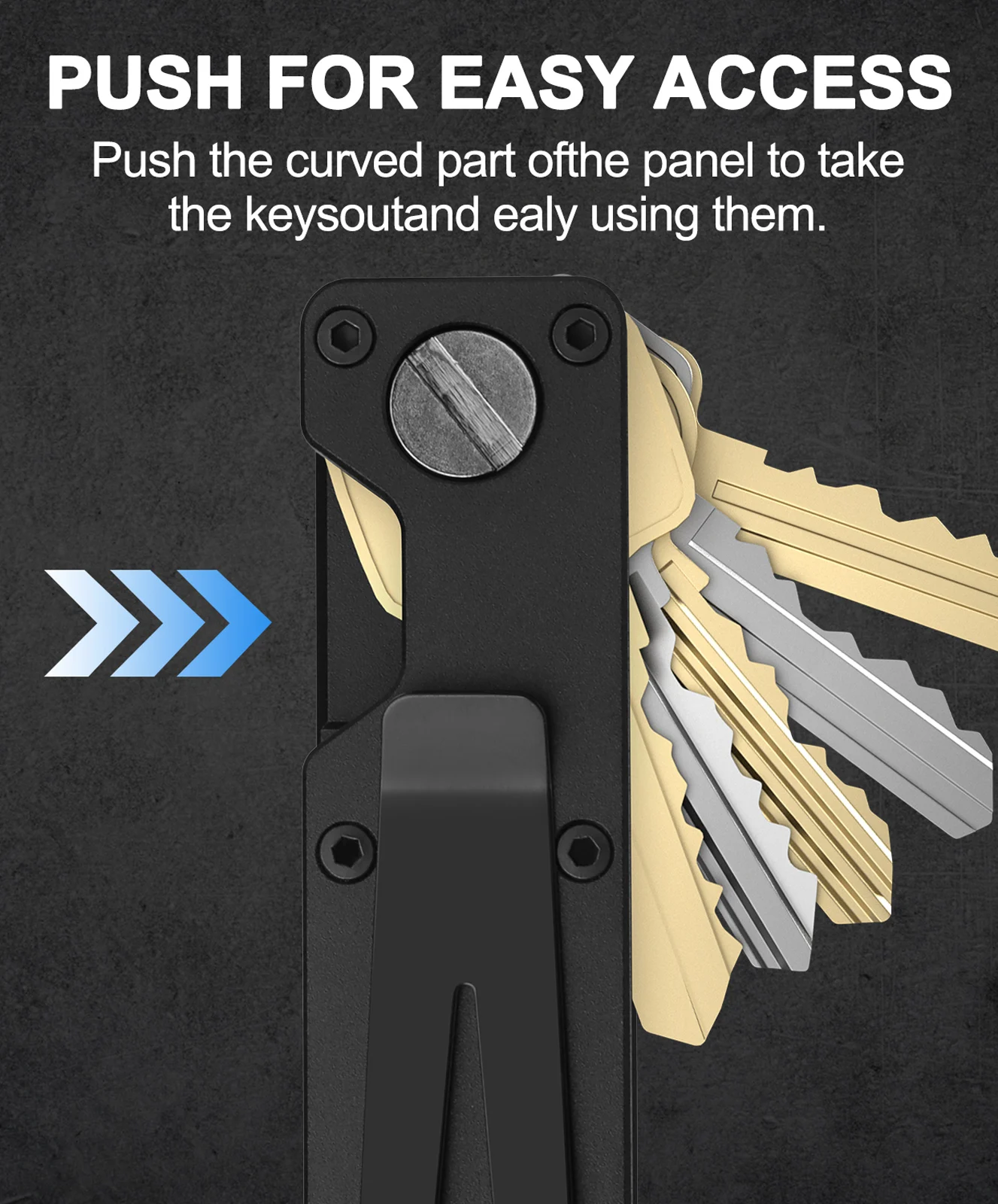 Slim Minimalist Metal Key Organizer Holder Keeps Your Keys Become Silent And Avoid Scratches