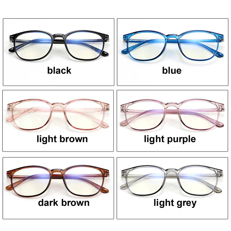 Anti blue light Blocking ray filter glasses tr90 plastic women men fashion slim optical frame