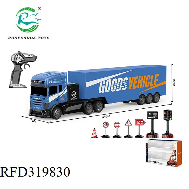 1:16 Die-Casting Alloy Vehicle Four-Channel 2.4G Rc Container Truck Remote Control Tractor Toy