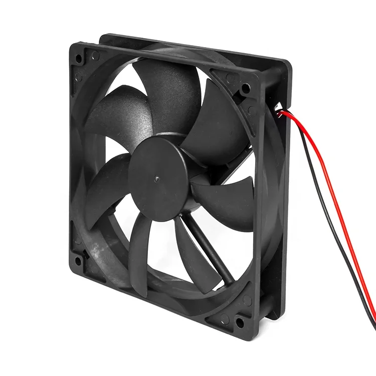 Best selling plastic DC 12025 low noise high quality black axial flow fan