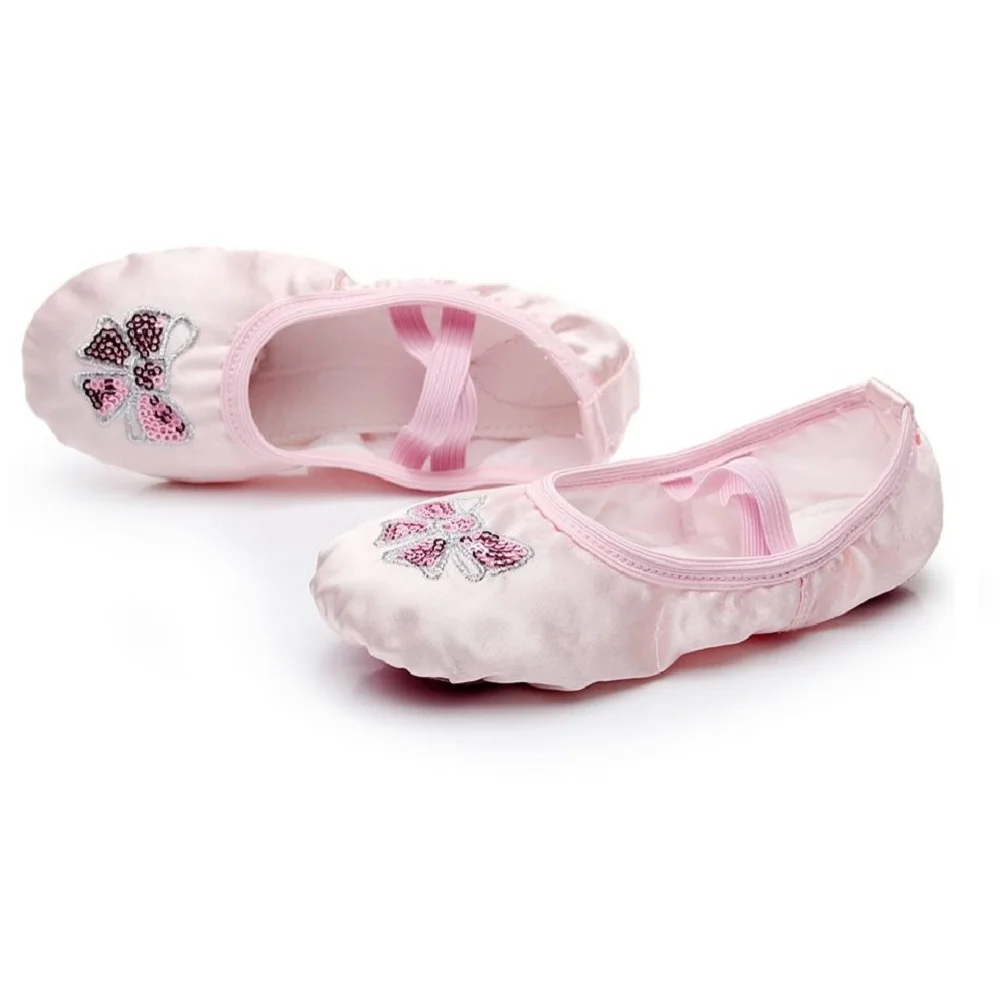 
Wholesale Kids Women Flats Dance Slippers Shoes Satin Canvas Girls Shoes for Ballet 1 Pairs Satin Upper Standard Cotton Fabric 