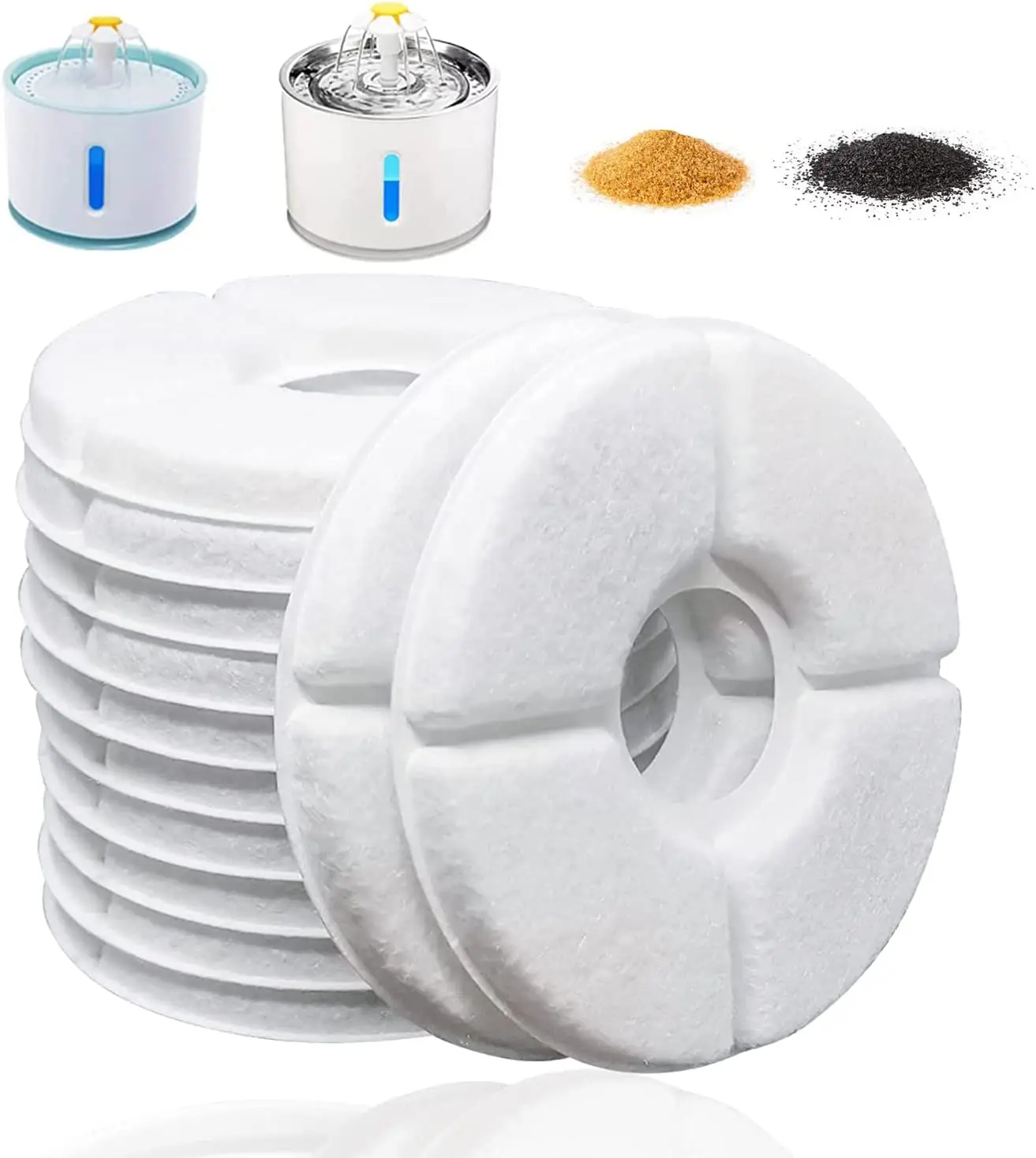 Replacement Filters for Cat Water Fountain | Pet Water Fountain Filters | Activated Carbon Filters for Round Pet Fountain
