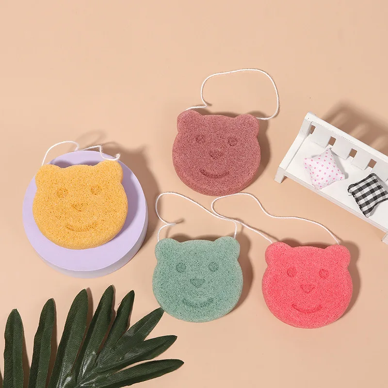 Free Sample 100% Organic Natural Colorful Japan Facial Face Cleaning Puff Sponge Konjac Sponge