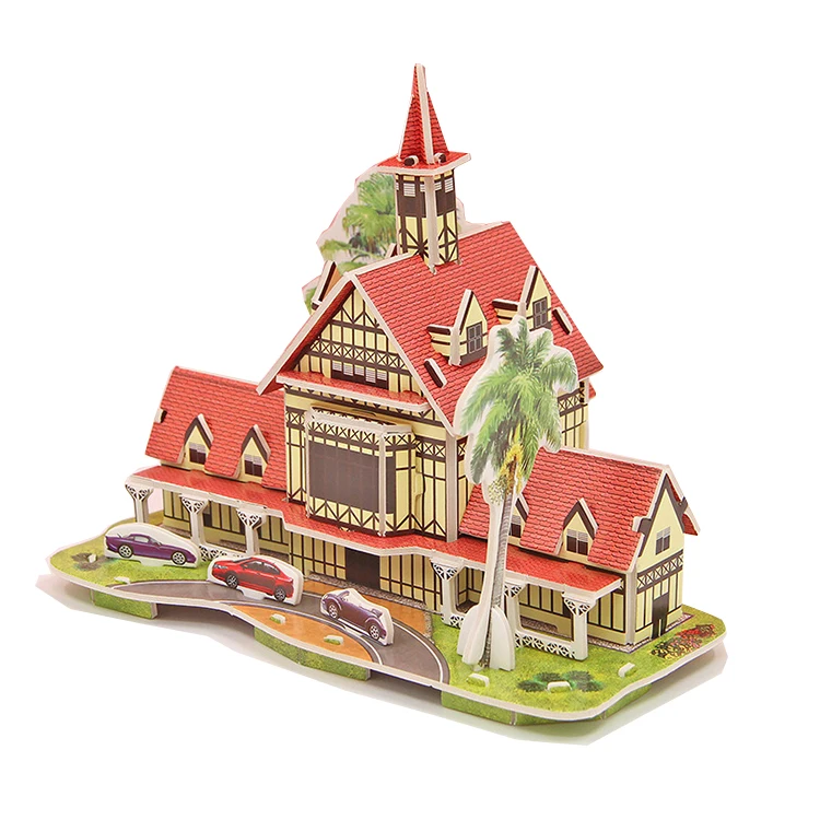 Custom Children Educational Foam Toy Buildings 3D Puzzle card Puzzle