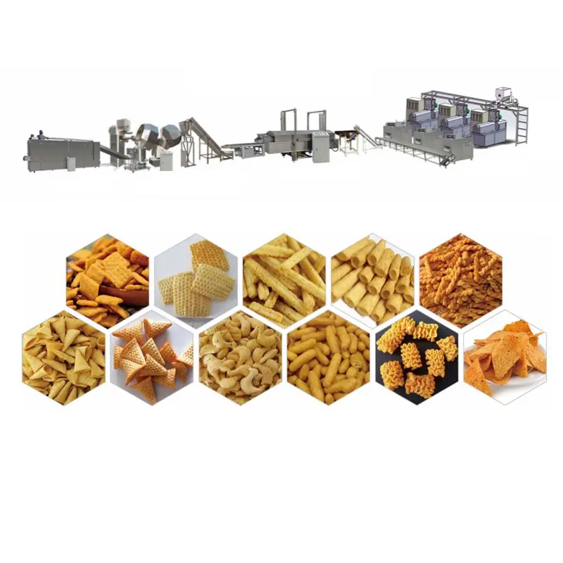 fried snacks production line fried snack pellet processing line Snacks Frying Machine