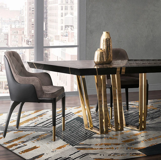 modern design dining room chair velvet fabric cover hotel furniture luxury dining chair set of 6