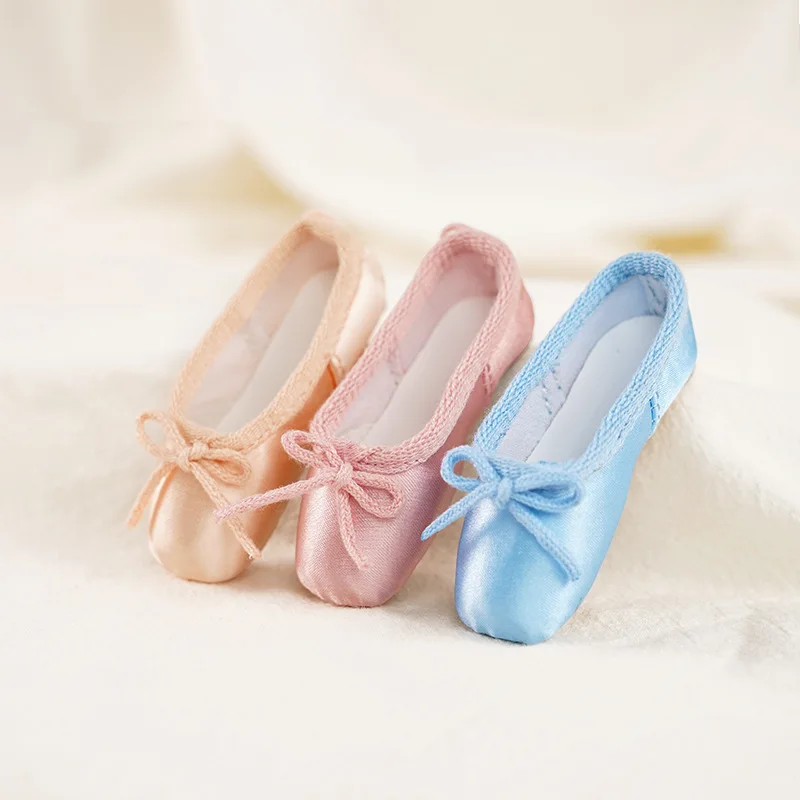 Handmade Ballet Dance Pointe Shoes Trinkets Mini Shoes Satin Keychain 7.7cm Keychain Box Set keychains key chains