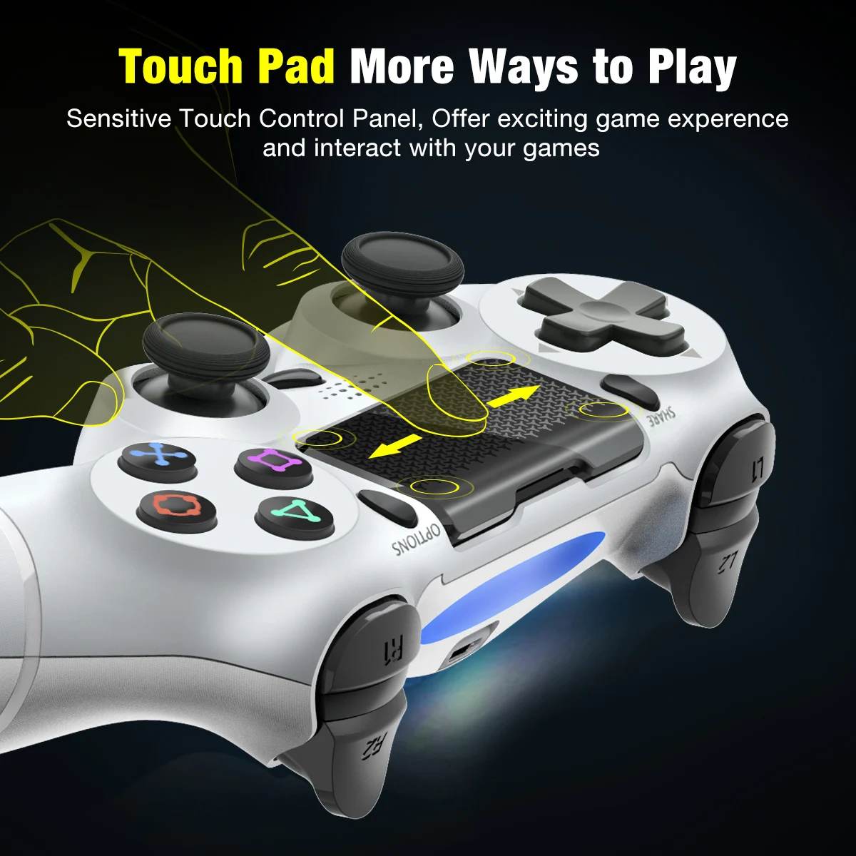  Новый дизайн игровой контроллер джойстик для PS4/PS4 pro/PS4 slim беспроводной белого