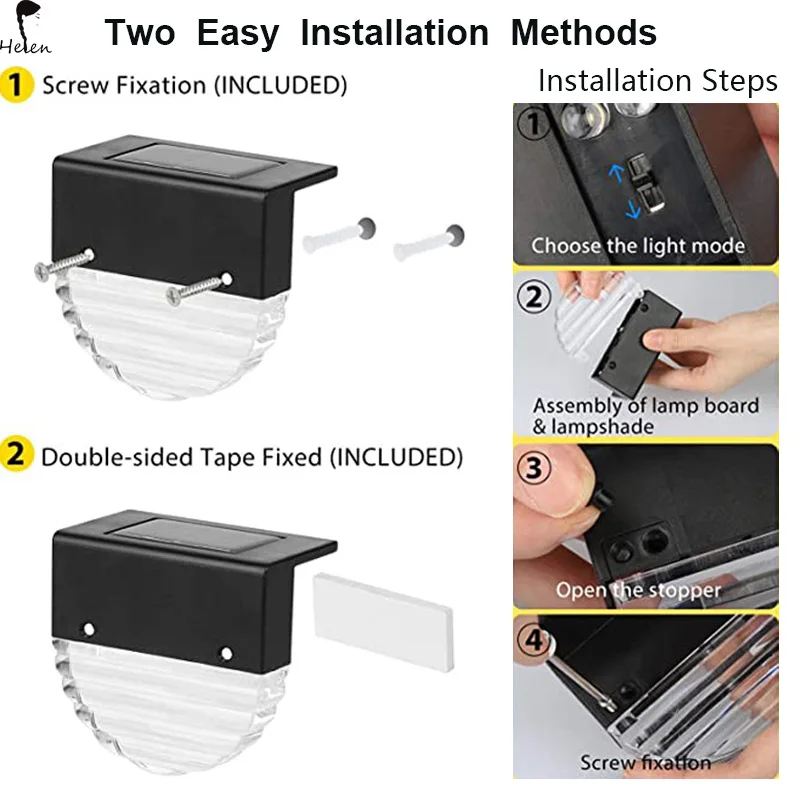 Hot sales solar deck lights, 20 sets of outdoor waterproof miniature LED step lights, used for decks, stairs