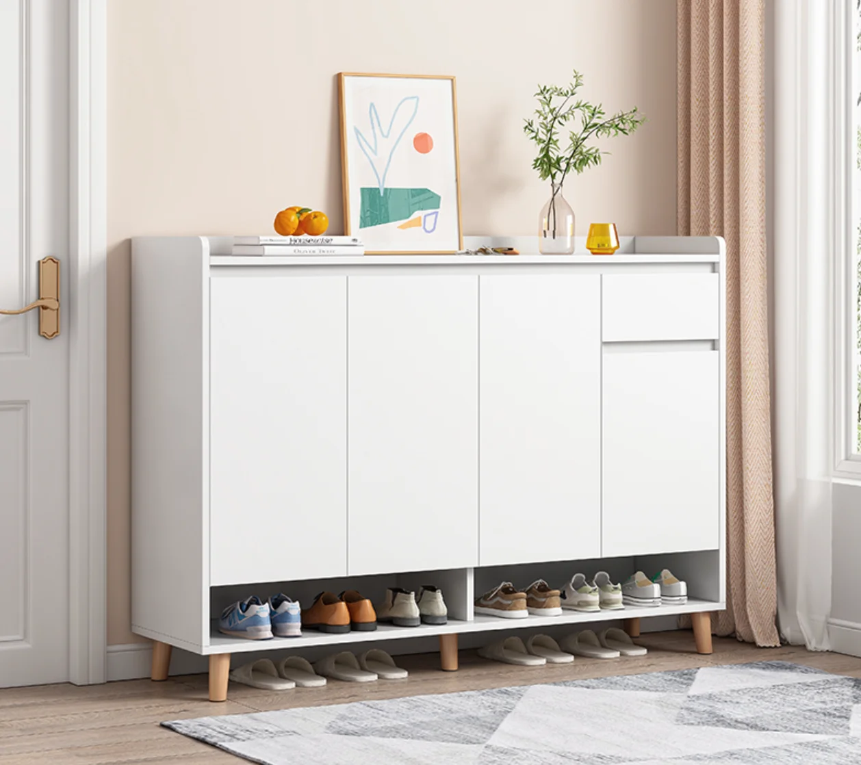 Household simple large capacity storage cabinet simple modern shoe cabinet