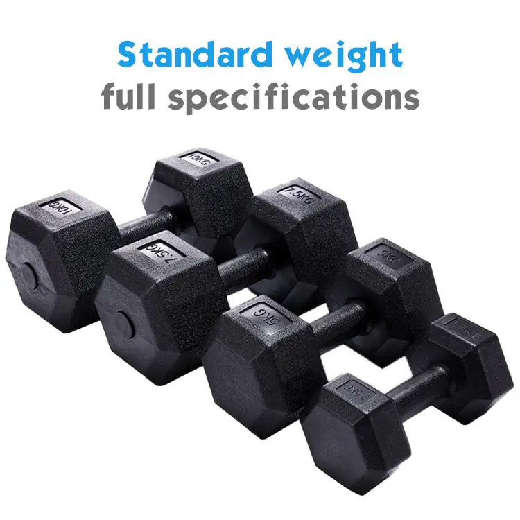 Factory Hot Sale Gym Bodybuilding Equipment Weight Lifting Environmental Hexagonal Fixed Dumbbell