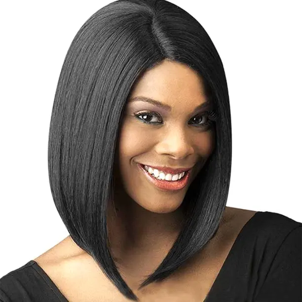 Cheap Wholesale Synthetic Wig Medium Wigs Natural Straight synthetic hair wig for Women