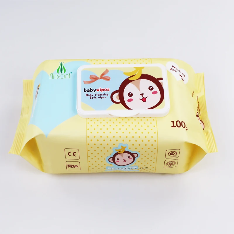 
Biodegradable Flushable Bamboo Baby Wet Wipes Care Baby Sensitive Skin Water Tissues 