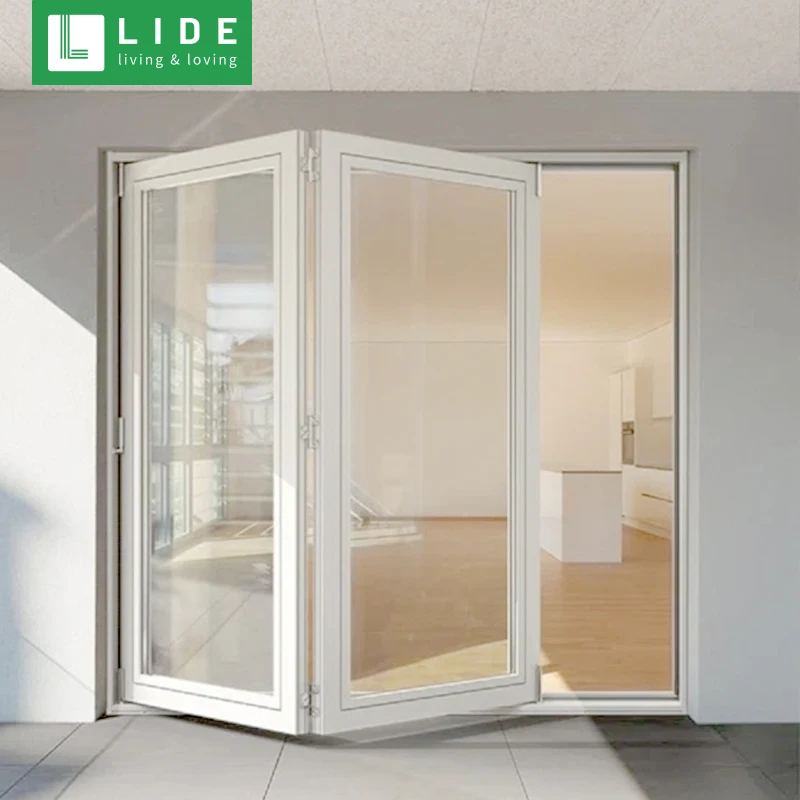 Двери двойного сложения для ресторана наружные алюминиевые складные двери