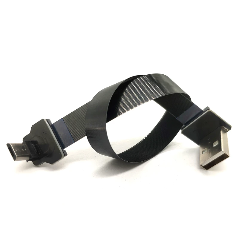 XAJA Ultra Thin USB Cable Type C Mini Right Angle 90 Degree Male to Female Straight Type C Flat USB Ribbon Cable FPV