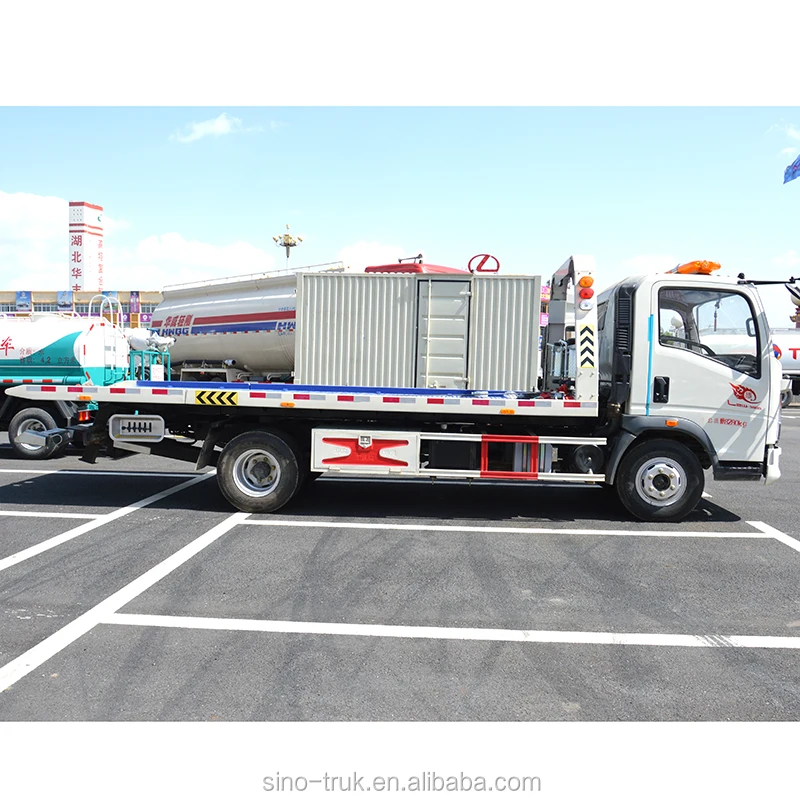 Howo 4X2 One Tow Two Road Accident Wrecker Can Be Deal with 2 Unit Trucks Truck Mounted Wrecker Body 5000x2300 8-10ton CN;SHN