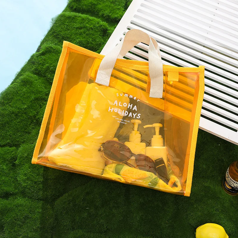 Low MOQ Only 50PCS Custom transparent Neon Colorful PVC Cosmetic Makeup Toiletry Skincare Kits Pouch Waterproof Plastic Gift Bag