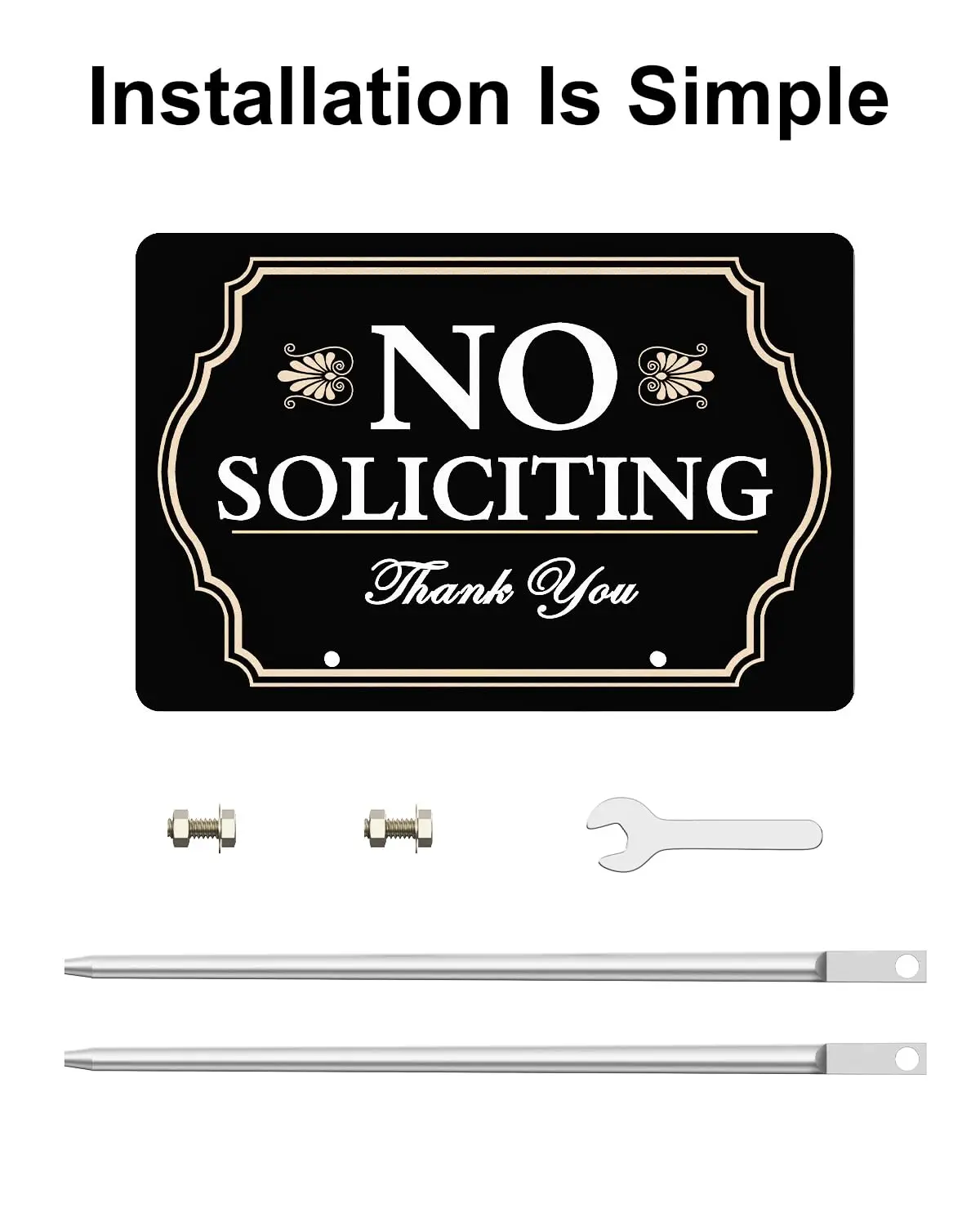 Factory Wholesales Premium Aluminum Community Road  Waterproof No Soliciting Sign