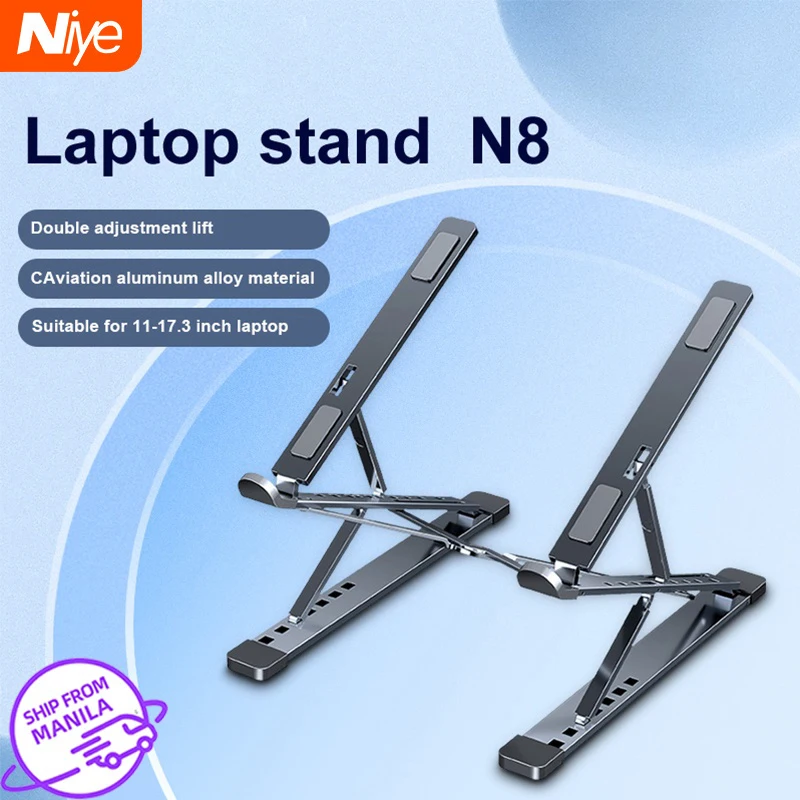 Double-layer Foldable Laptop Stand Holder Tablets Desktop Notebook Lifting Aluminum Alloy Adjustable Heat Dissipation Stand