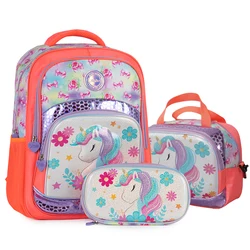 Eco-friendly Designer Mochilas Escolar Unicorn 3 Pieces Girls Children Toddler Bag Backpack School Back Pack Kid