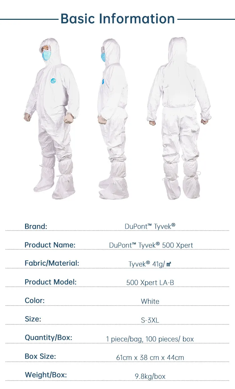 Dupont Chemical Suit Tyvek Ppe Clothing