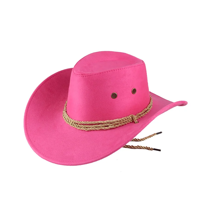 Fashion Adult/Kids  Western Sun Shield Unisex Cowboy Casual Artificial Leather Hat Wide Cowgirl Cowboy Hat