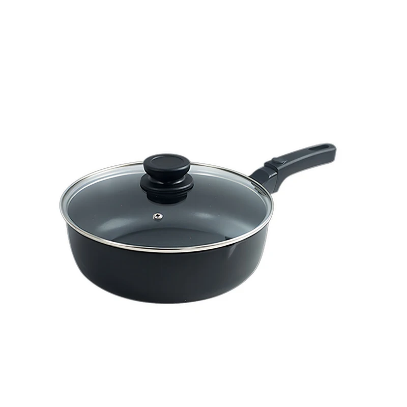 European Non-Stick Flat Bottomed 24cm Aluminium Frying Pan Induction Cooker Gas Stove Compatible Multi-Purpose Household