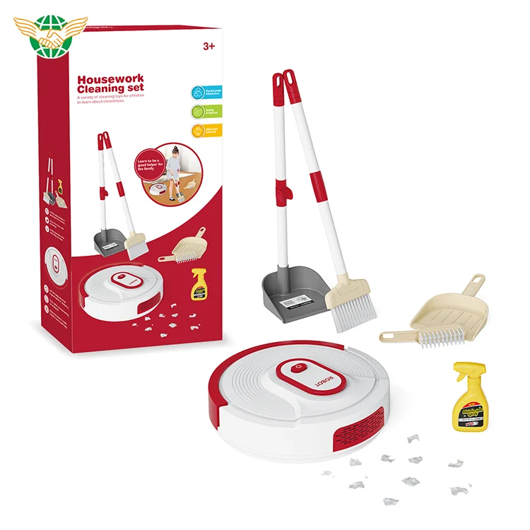 Kids Custom Children Electric Simulation Small Home Appliance Lighting Pretend Play Housework Cleaning Tools Set Toys