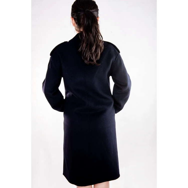 Autumn and winter long double breasted long duffle coat british navy women ladies pea coat