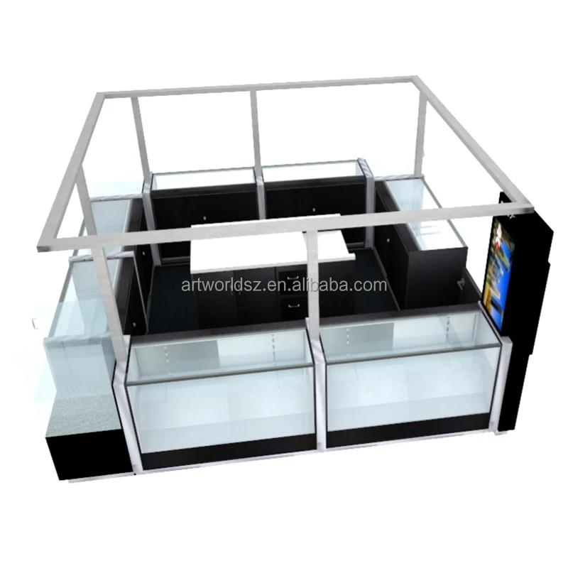 Artworld Displays 4M By 4M Souvenir Display Showcase Mall Watch Showcase Cabinet Glass Jewelry Display Booth