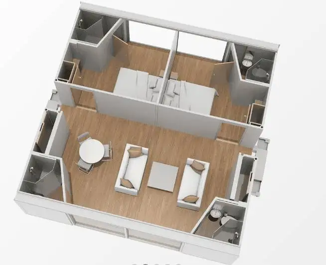 Готовая кабина сборные современные виллы современная стеклянная модульная кухня ванная комната контейнеры для доставки дома