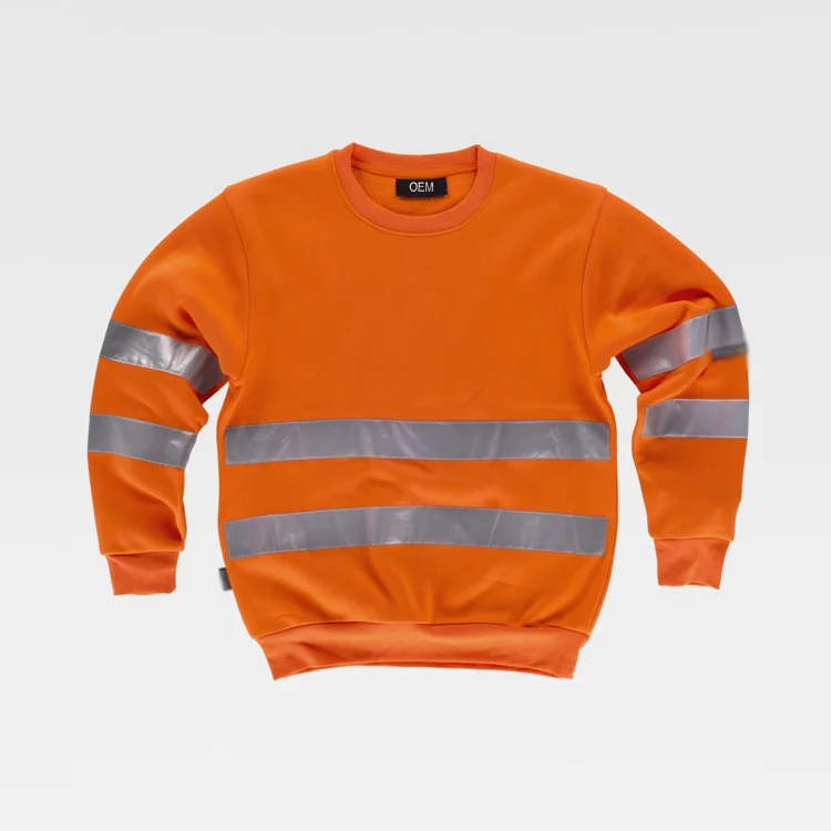 distributor export professional work clothes Two reflective tapes at chest wholesale sweatshirt hi vis shirt for men