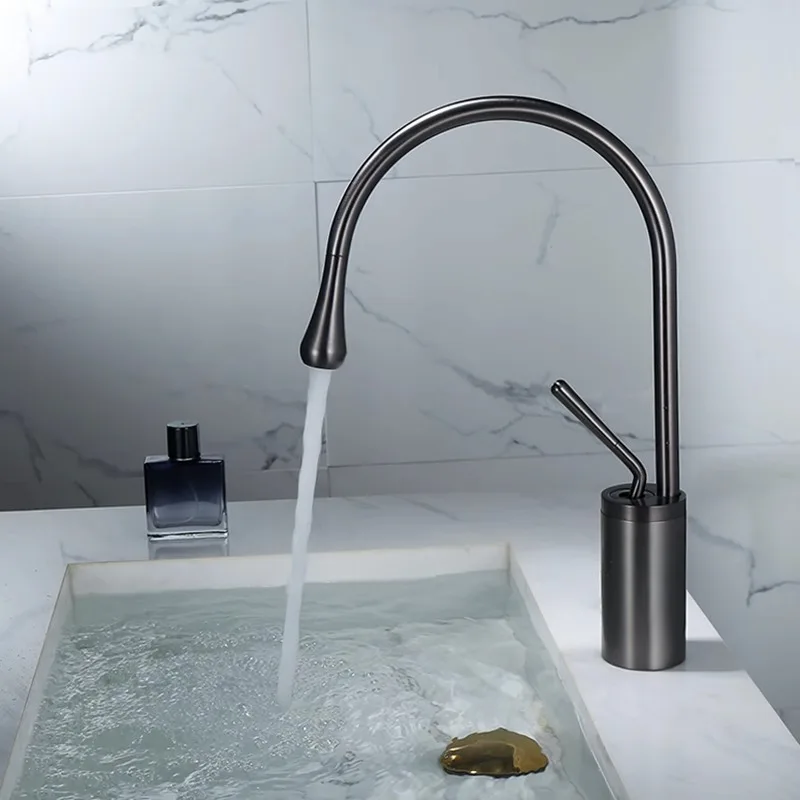 Modern New Design Black Basin Tap Bath Faucet With Single Pole Bar